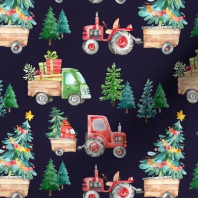 Christmas Tractor Parade // Navy