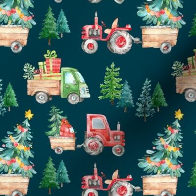 Christmas Tractor Parade // Teal