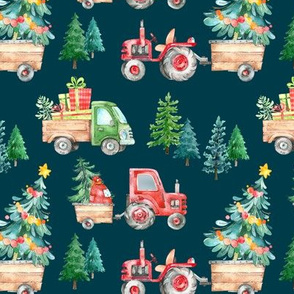 Christmas Tractor Parade // Teal