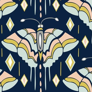 La maison des papillons - Butterflies Navy & Mint