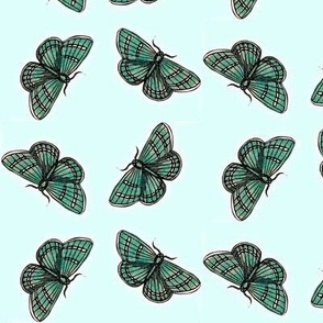 Emerald butterfly tiles