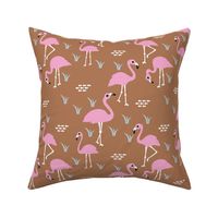 Little Flamingo summer sea beach theme illustration pink copper