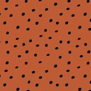 Mudcloth Polka Dots in Terracotta + Black
