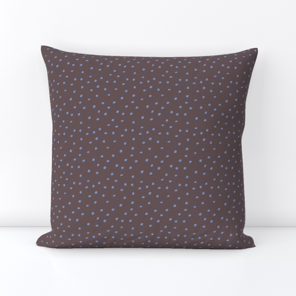 Mudcloth Polka Dots in Mud + Dusty Blue