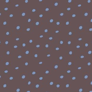 Mudcloth Polka Dots in Mud + Dusty Blue