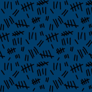 Tally Marks (blue w/ black)