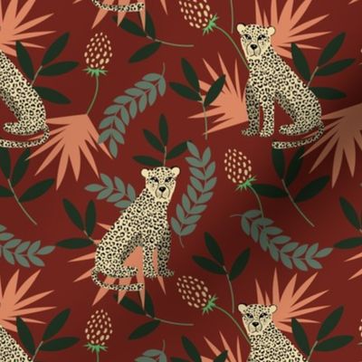 Leopard red pattern