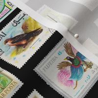 Bird Stamp Pattern Black