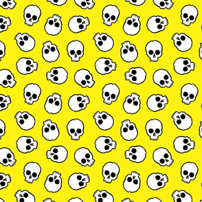 cartoon skulls on yellow
