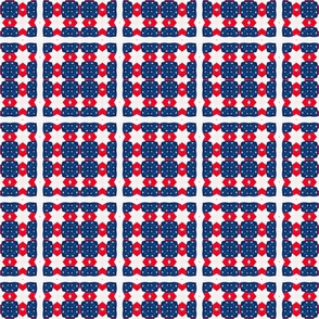 Red White and Blue Patriotic Squares America