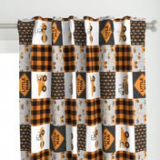 Little Man - Construction Nursery Wholecloth - orange plaid (90)  - LAD19