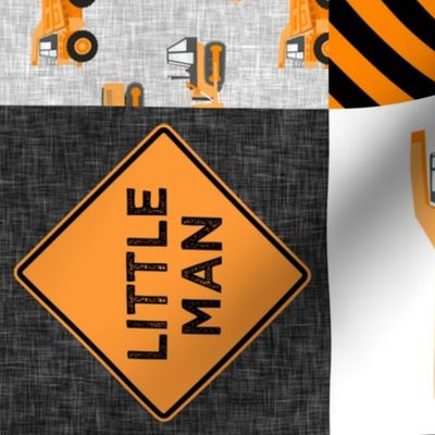 Little Man - Construction Nursery Wholecloth - orange (90)  - LAD19