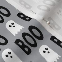 Boo - Ghost - Halloween fabric - grey - LAD19