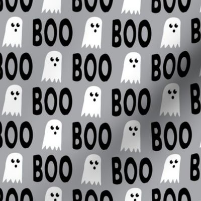 Boo - Ghost - Halloween fabric - grey - LAD19