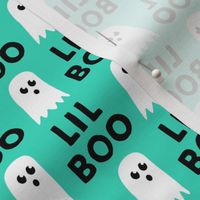 Lil Boo - Ghost - Halloween fabric - teal - LAD19