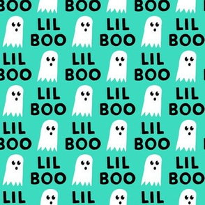 Lil Boo - Ghost - Halloween fabric - teal - LAD19