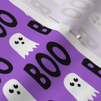 Boo - Ghost - Halloween fabric - purple - LAD19