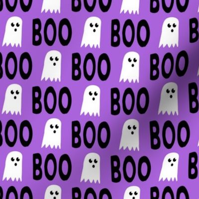 Boo - Ghost - Halloween fabric - purple - LAD19