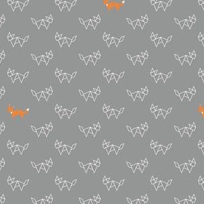 Tangram fox grey and orange - small