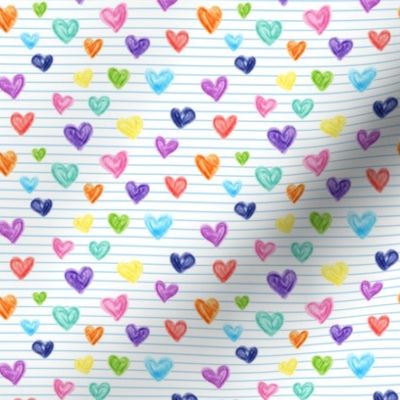 (small scale) marker hearts - skinny blue stripes - lad19bs