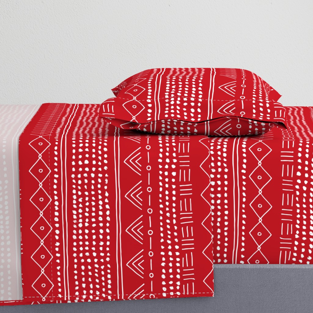 Minimal western mudcloth bohemian mayan abstract love aztec design christmas winter red white JUMBO