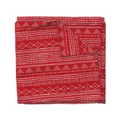 Minimal western mudcloth bohemian mayan abstract love aztec design christmas winter red white JUMBO