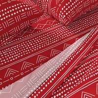 Minimal western mudcloth bohemian mayan abstract love aztec design christmas winter red white JUMBO