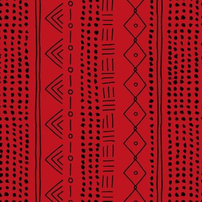 Minimal western mudcloth bohemian mayan abstract love aztec design christmas winter red black