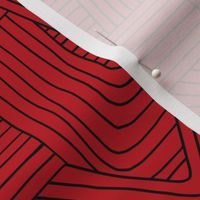 Little Maze stripes minimal Scandinavian grid style trend abstract geometric print Christmas lumber jack red black