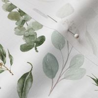 Earth Tone Eucalyptus Botanical // White