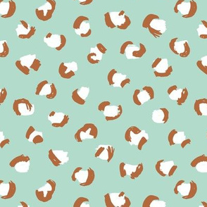 Trendy panther print animals fur minimal Scandinavian style raw brush abstract color mint copper brown fall