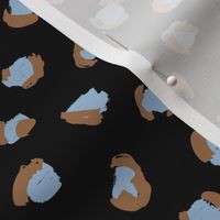 Trendy panther print animals fur minimal Scandinavian style raw brush abstract color blue copper black winter