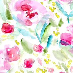 Bloom in June • watercolor floral pattern