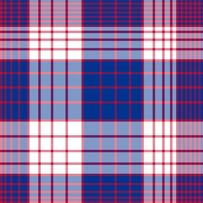 The Red and the Blue: Gradient Skinny Stripes Plaid - Red White and Blue Fattened up