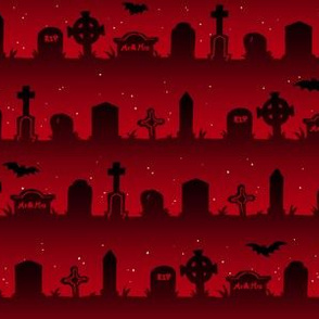  Cemetery Stripes in Red  1/2 Size