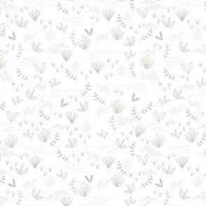 Doodle Field - White and Gray