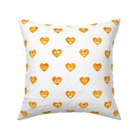 Jack-O-Lantern Pumpkin Hearts on White