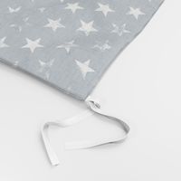 Medium Rotated Distressed White Stars on Navy Blue (Grunge Vintage 4th of July American Flag Stars)