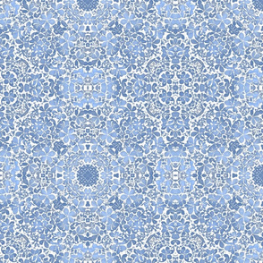 Circle of Flowers in Baby Blues