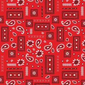 Red Bandana Fabric, Wallpaper and Home Decor