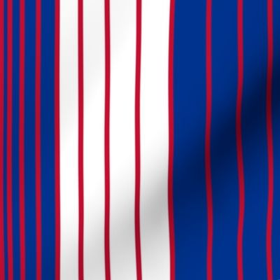 The Red and the Blue: Gradient Skinny Stripes - Red white and Blue Fattened up