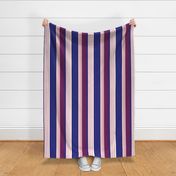 The Red and the Blue: Gradient Skinny Stripes - Red white and Blue Fattened up