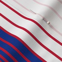 The Red and the Blue: Gradient Skinny Stripes - Red white and Blue Fattened up