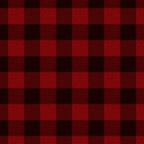 classic buffalo check Linen Look Gingham Lumberjack red and Black