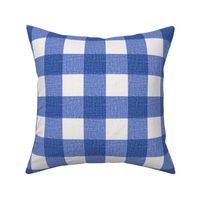 Linen Look Gingham Persian Blue