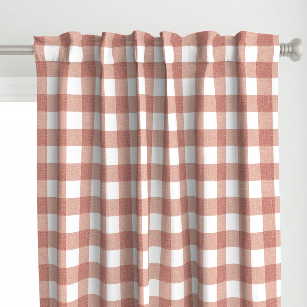 Linen Look Gingham Vintage Rose