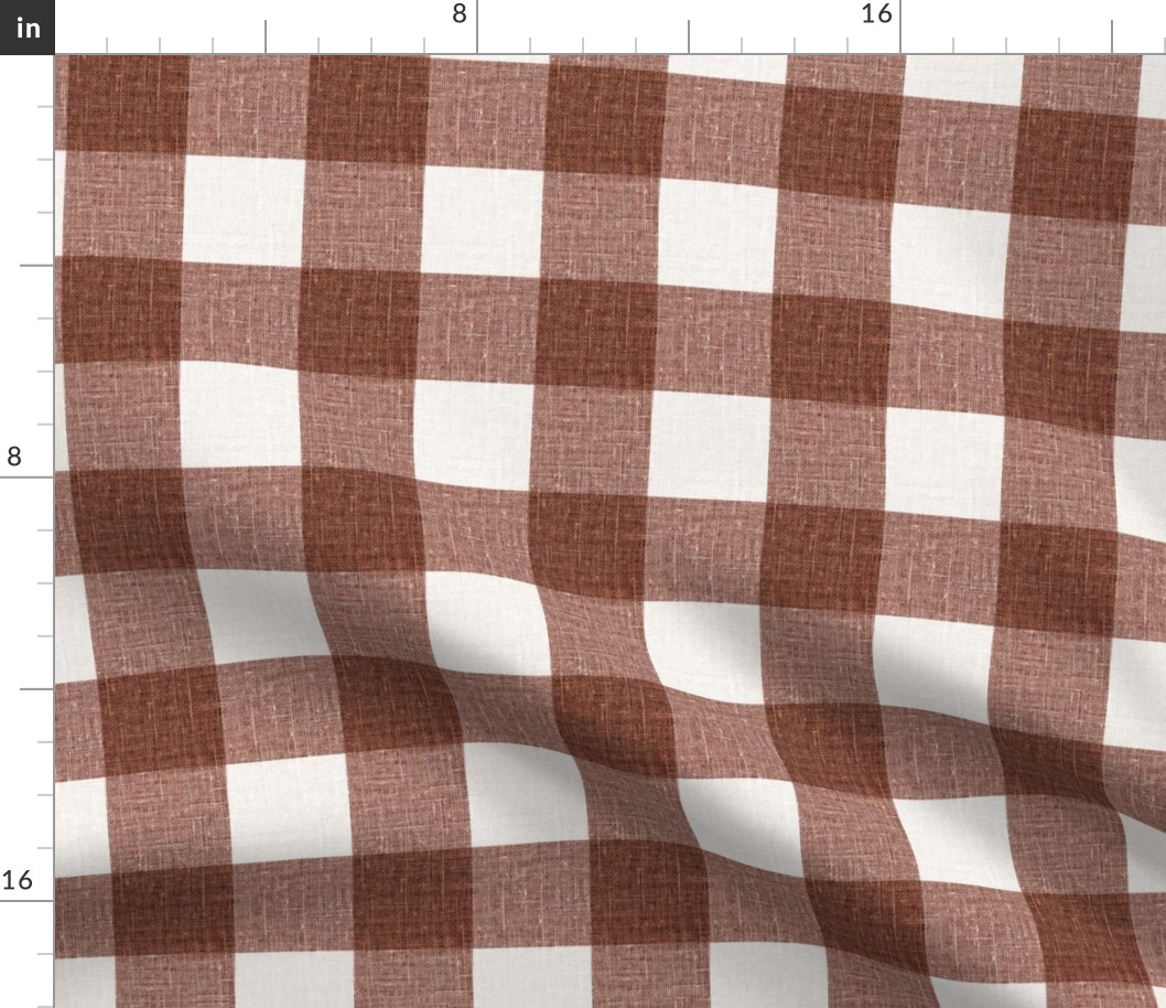 Linen Look Gingham Red Oxide