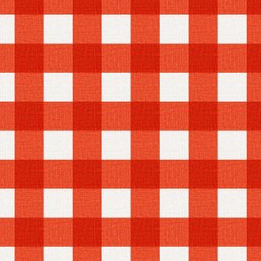  preppy christmas Linen Look Gingham Bright Red color