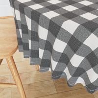 Linen Look Gingham Smoke Grey