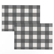 Linen Look Gingham Smoke Grey